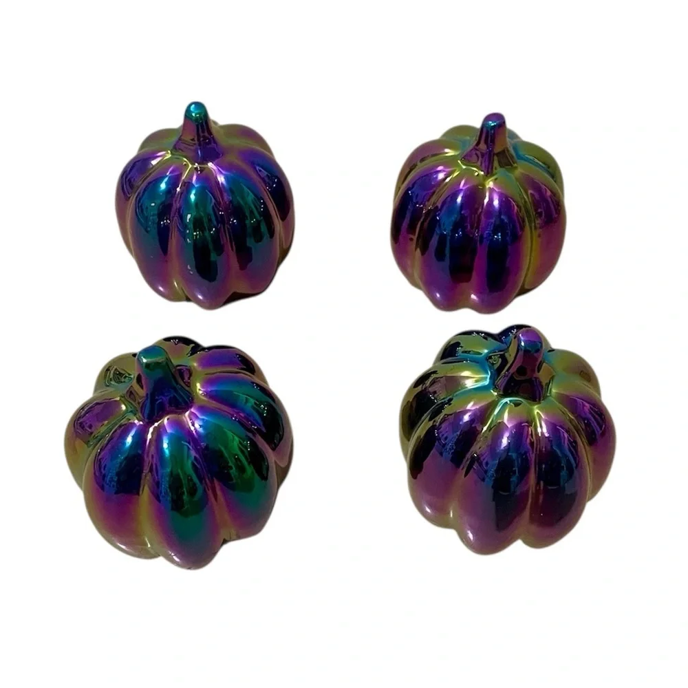 Target Ceramic Iridescent Mini Pumpkins Decor - Set of 4